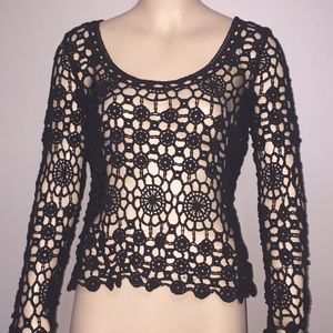 Crochet Black Cover Up Summer Top